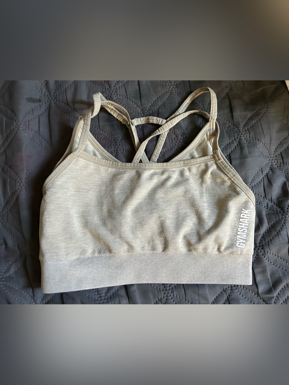 Gymshark Light Gray Seamless Strappy Sports Bra
